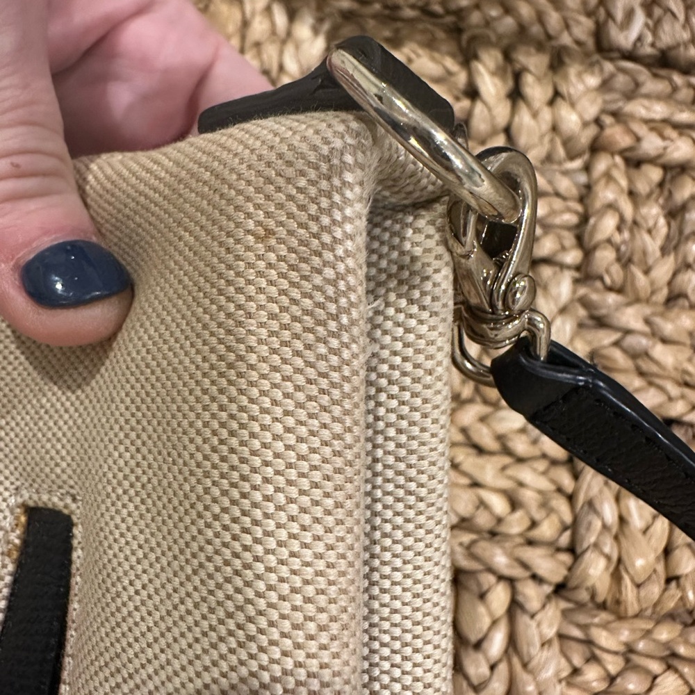 HENRI BENDEL Small Crossbody Bag Woven Canvas and Leather - Picture 10 of 10